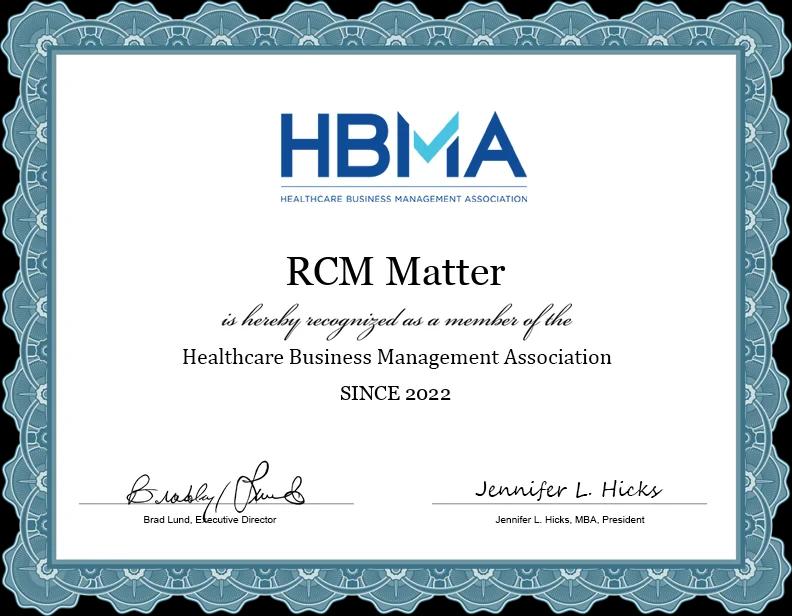 RCM Matter HBMA Certificates